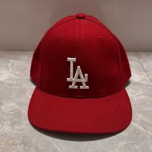 Red LA Dodgers Baseball Cap with White Logo